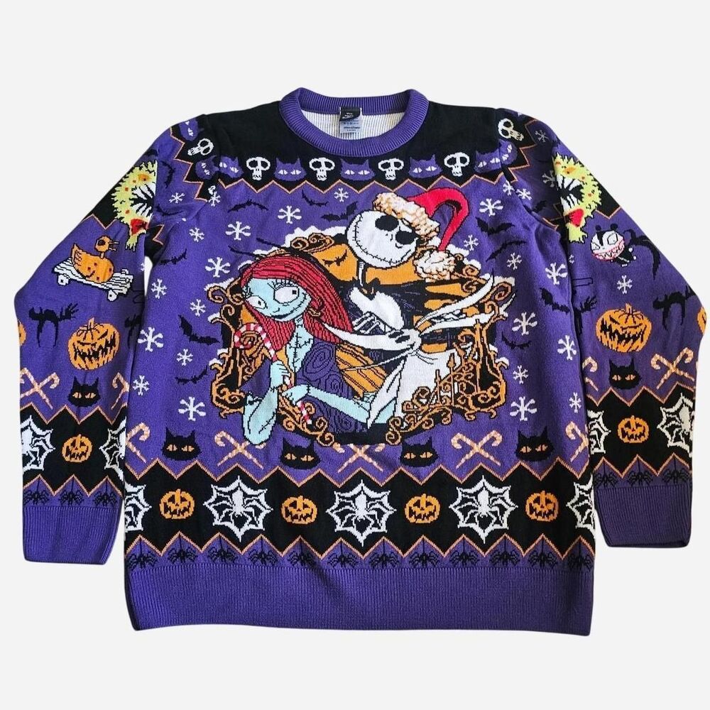 nightmare before christmas purple disney halloween sweater